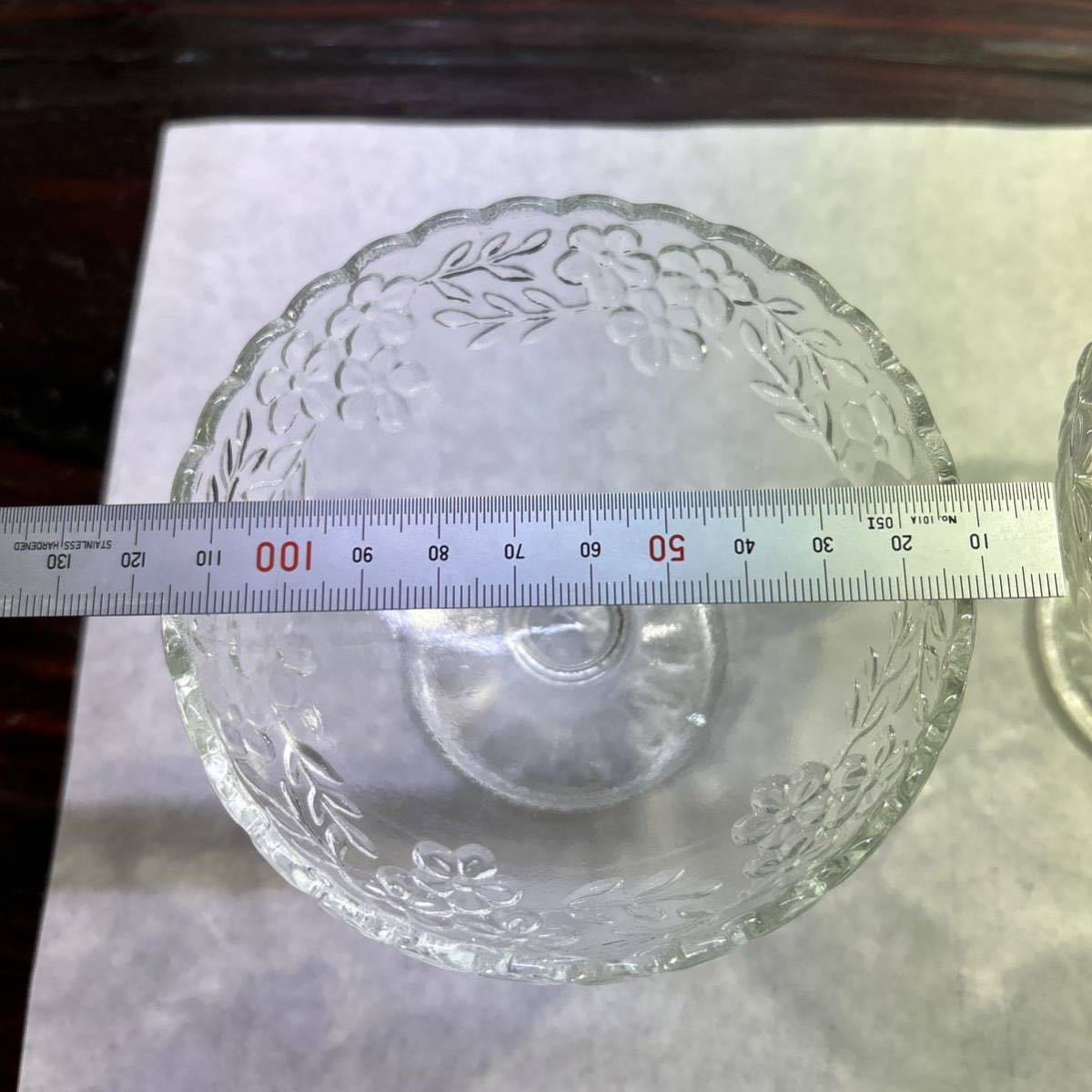 アイスクリームカップ　氷コップ 2脚セット グラス かき氷カップ　昭和レトロ デザートグラス　アンティーク インテリア_画像9