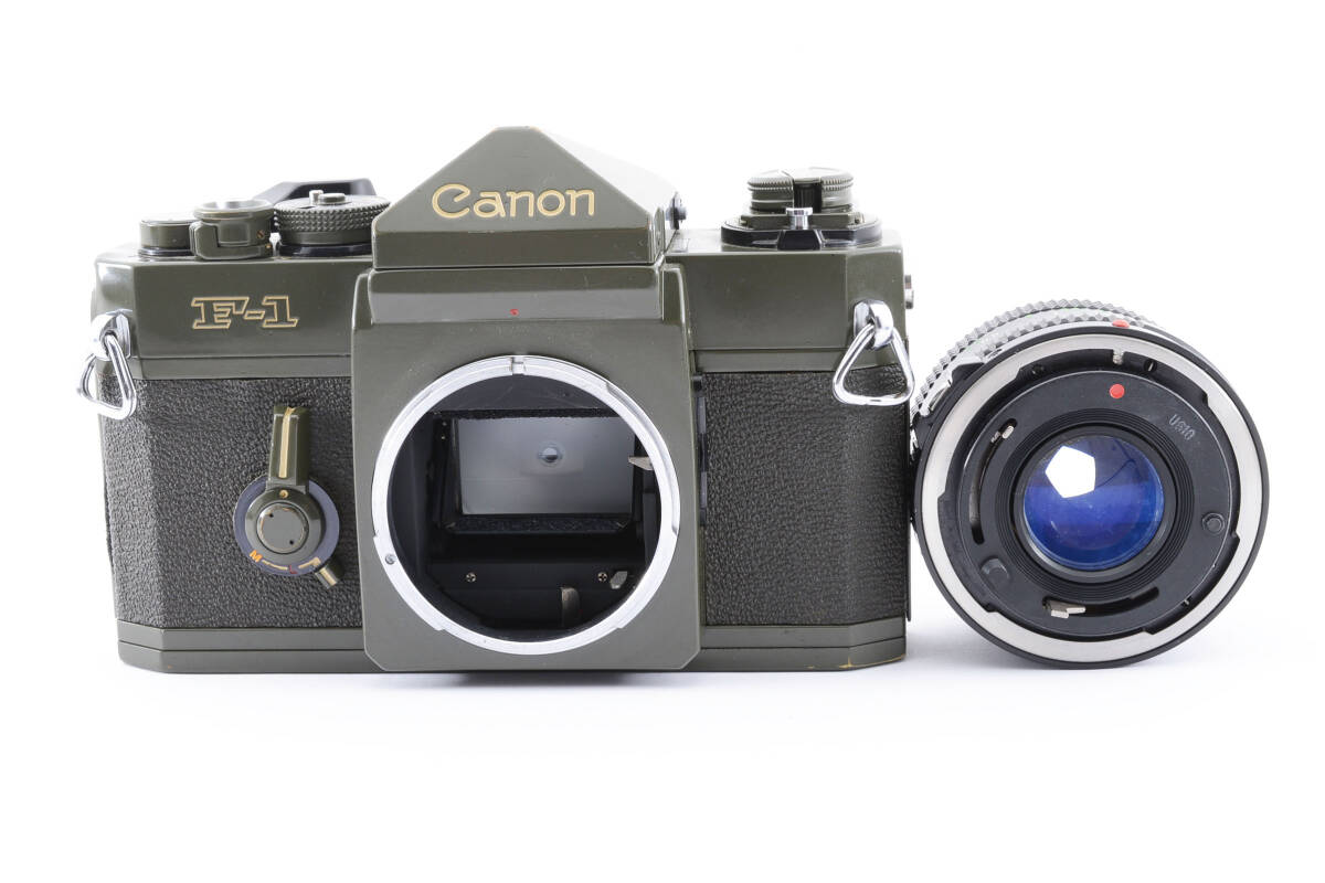 【激レア オリーブドラブ 電池付き】　CANON キャノン F-1 Olive Drab FD 50mm F1.8 レンズセット カメラ 同梱可能 1円 #8826_画像1