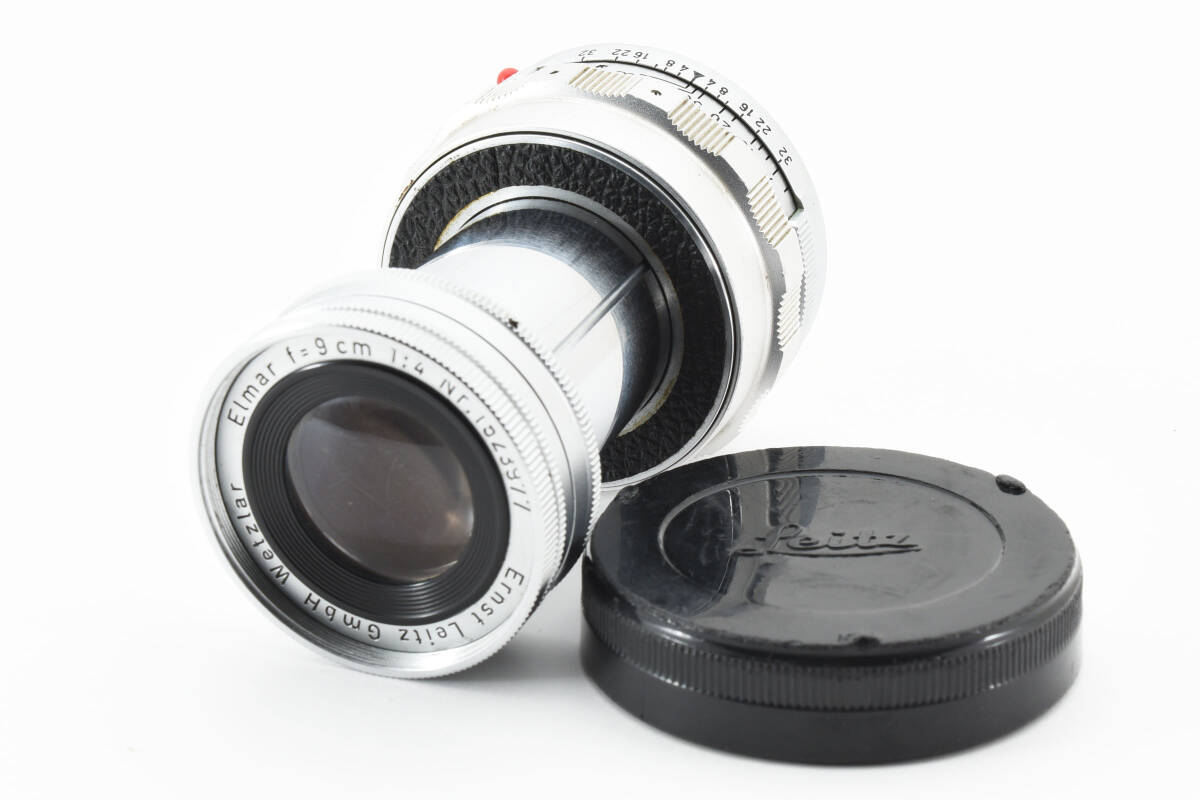 【人気の沈胴タイプ 純正キャップ付き】 ライカ LEICA エルマー ELMAR 9cm 90mm Ｆ4 Mマウント カメラ レンズ 同梱可能 ＃8898_画像1