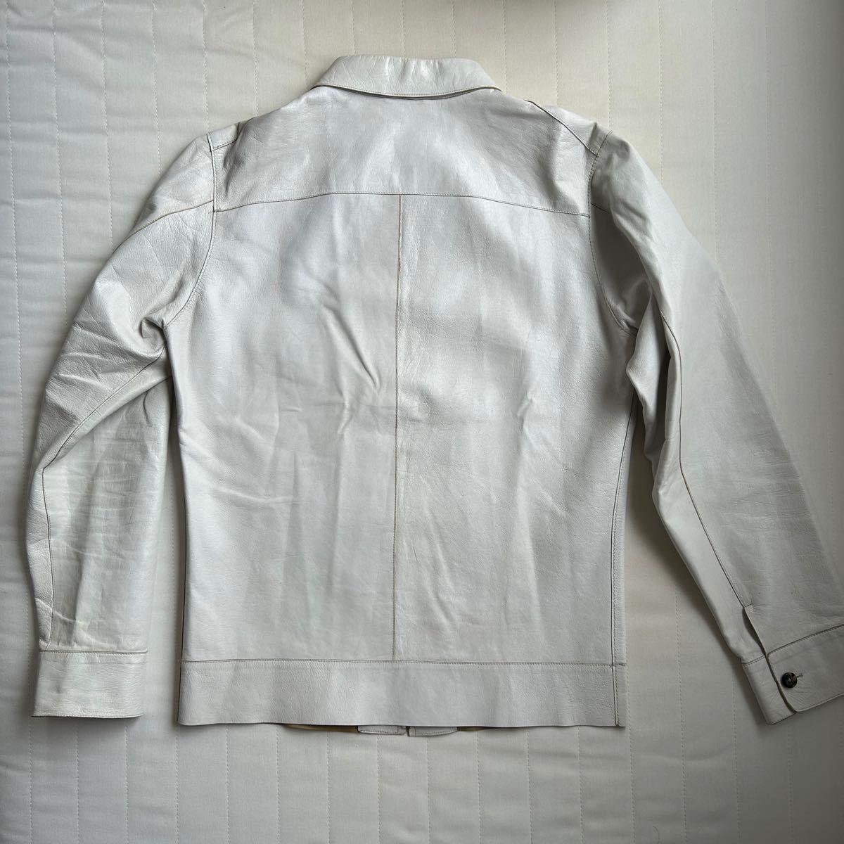 jil sander leather jacket white