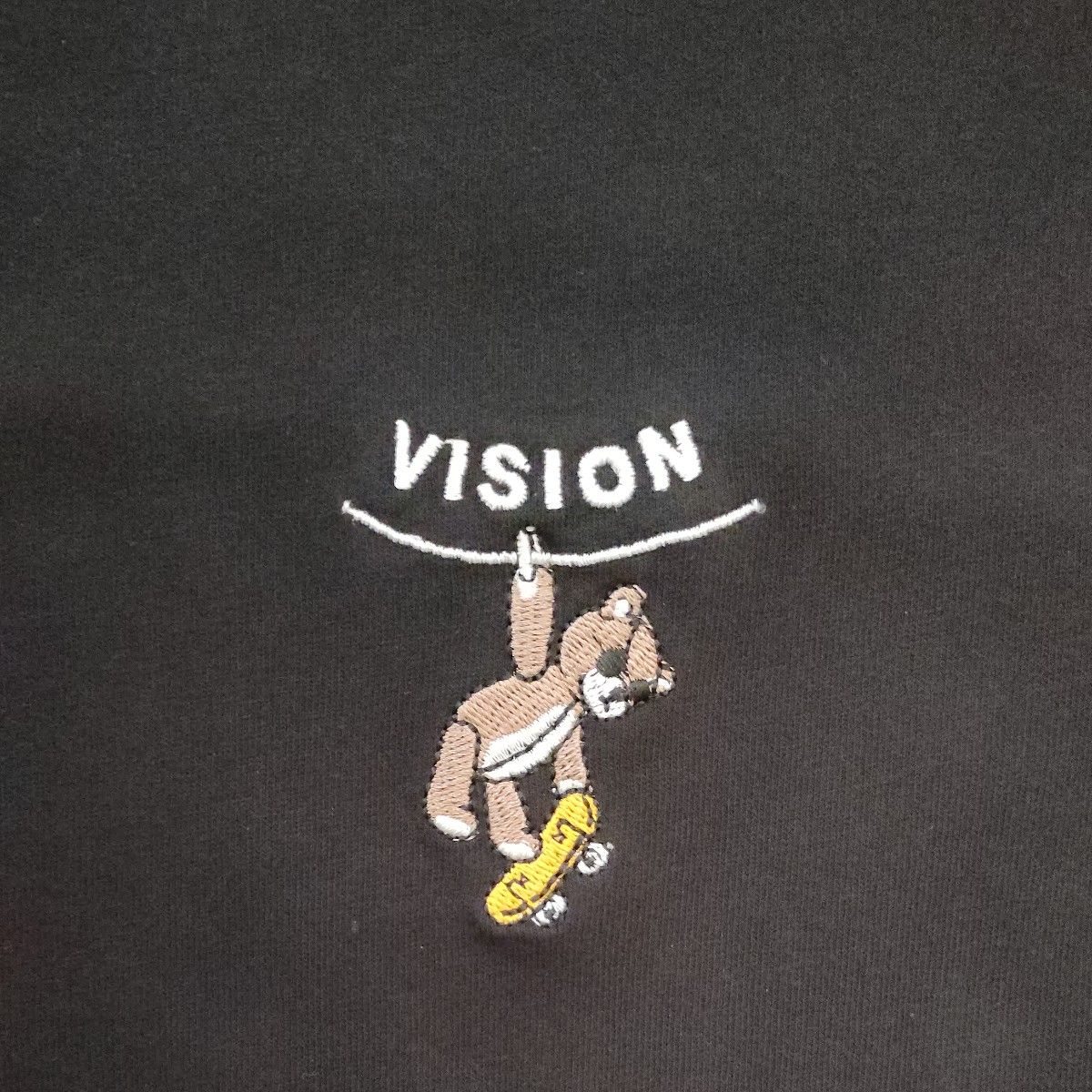 VISION STREET WEAR ビジョンストリートウェアー ランドリープリント 長袖Tシャツ ミニロゴ刺繍ビッグシルエット 
