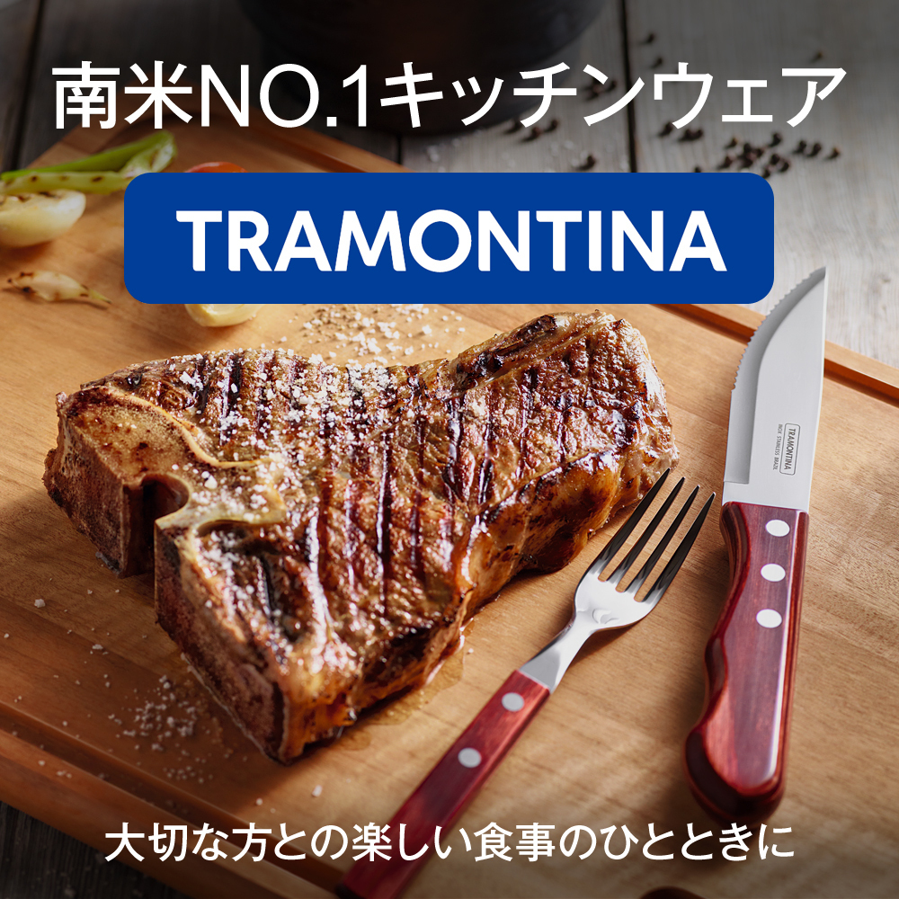 20％OFF TRAMONTINA 本格木柄ナイフカトラリー 4点セット ポリウッド マグネットディスプレイ付き 食洗機対応 トラモンティーナ TS03_画像5