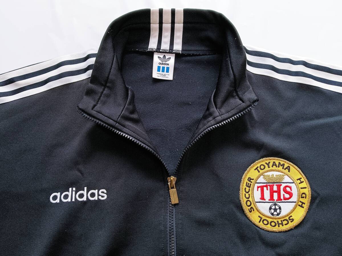 1980年代後半 adidas製 TOYAMA HIGH SCHOOL SOSSER 富山高校サッカー部 トレーニングジャージ No.33(黒XO相当)_画像6