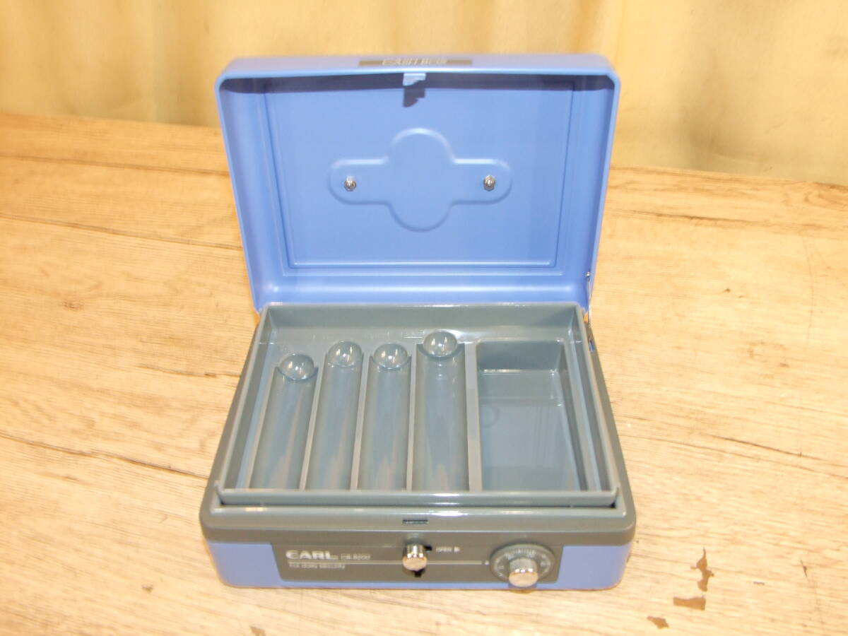  Karl office work vessel cashbox ( compact size ) blue CB-8200 valuable goods . cash . control small size safe handbag safe postage 710 jpy 