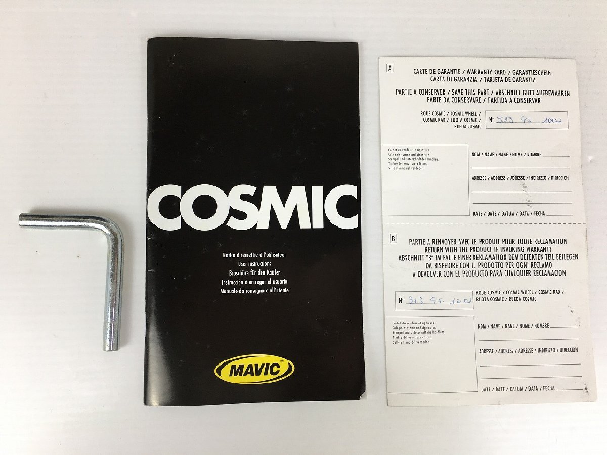 MAVIC COSMIC 前輪 ホイール 説明書付き マビック マヴィック コスミック 自転車 タイヤ K9711 中古 wa◇114_画像10