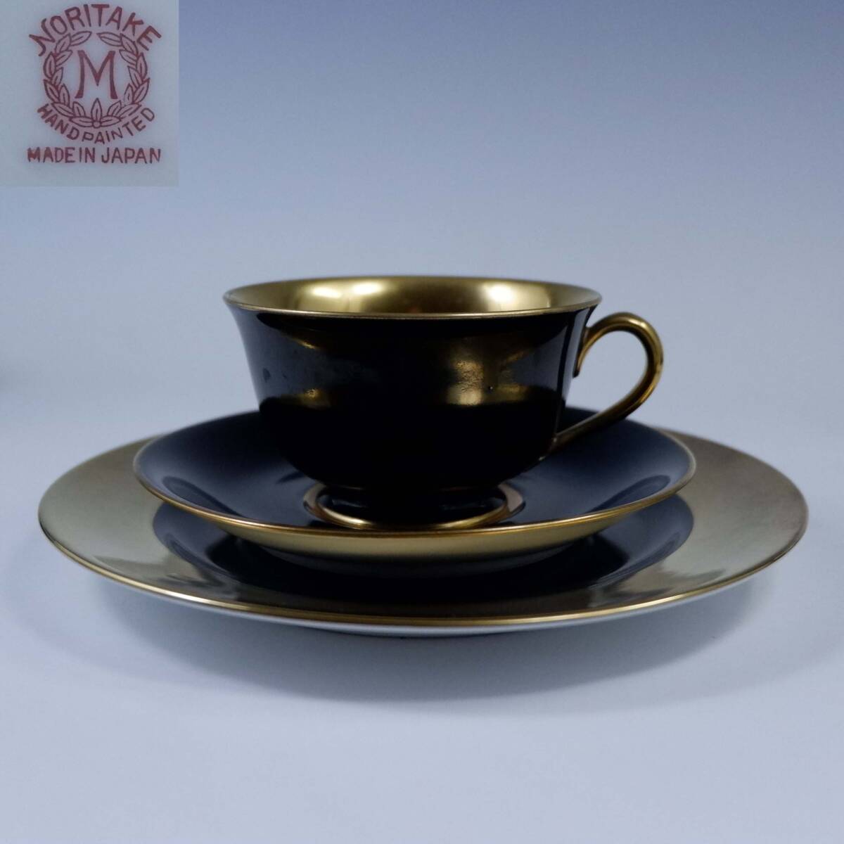 本当に信頼出来る店 オールドノリタケ ゴールド&ブラック トリオ Noritake-M印 オールドノリタケ