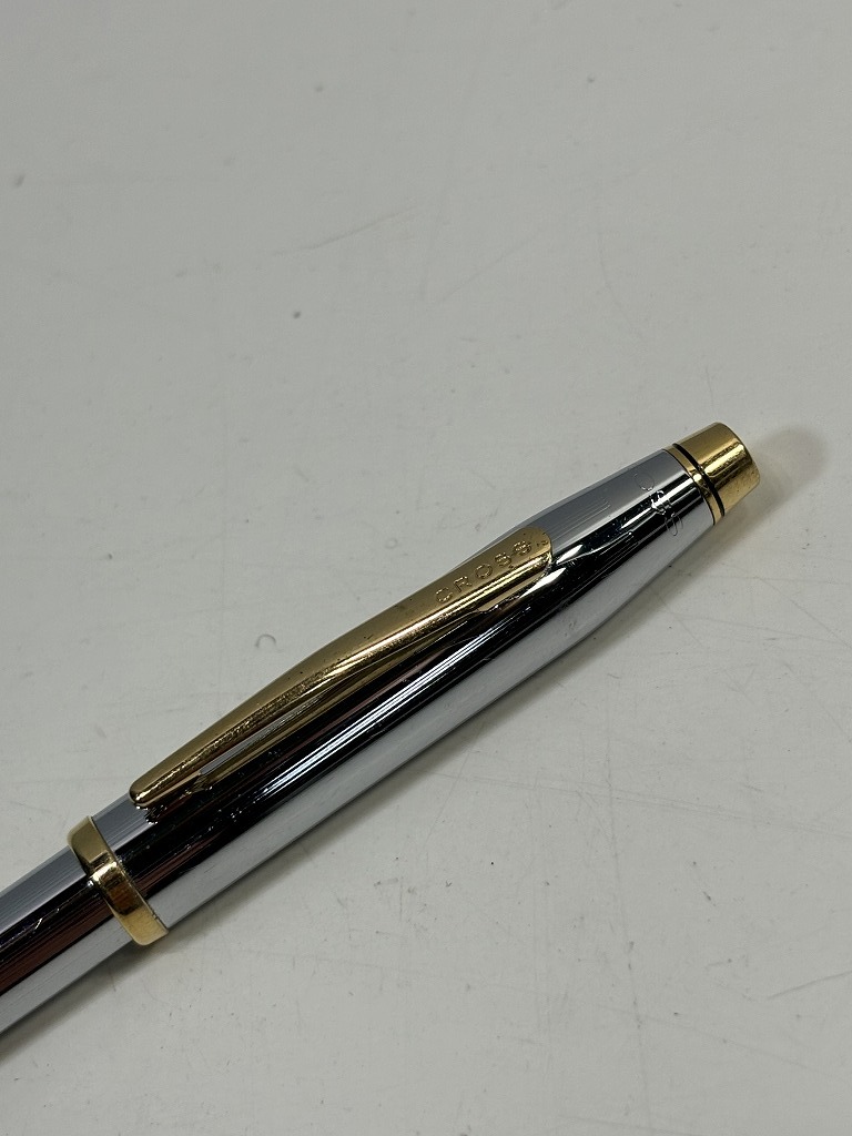 CROSS クロス 回転式 ボールペン シルバー×ゴールドカラー USED 中古 (R601の画像3