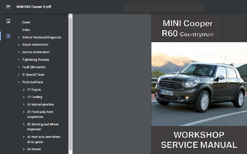 MINI R60 Cooper S クロスオーバー カントリーマン クーパーS ワークショップマニュアル 整備書 (Cooper JCW One も選択可能の画像1