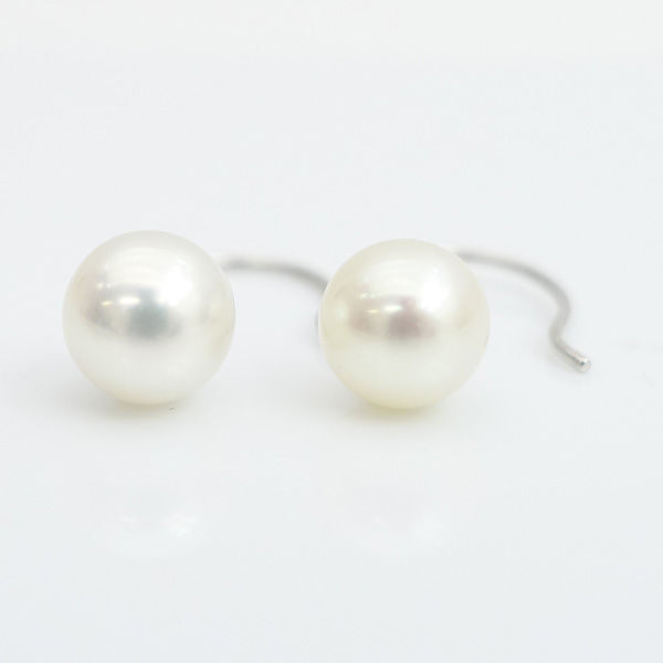 * K18WG 7mm. hook earrings both ear for (0220482991)