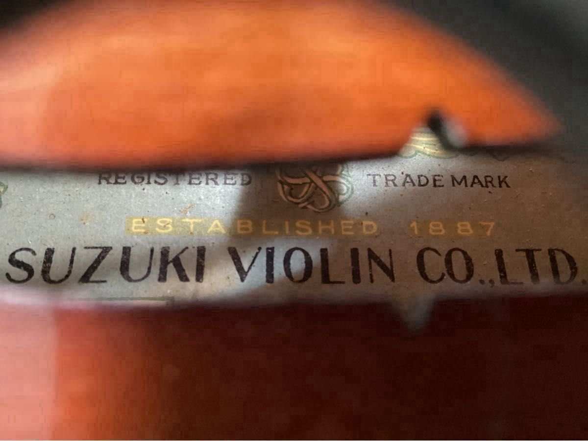 SUZUKI VIOLIN バイオリン 子供用 3/4 スズキ 刻印 現状品 ハードケース 弓 鍵 本体 1961年製 青ラベル