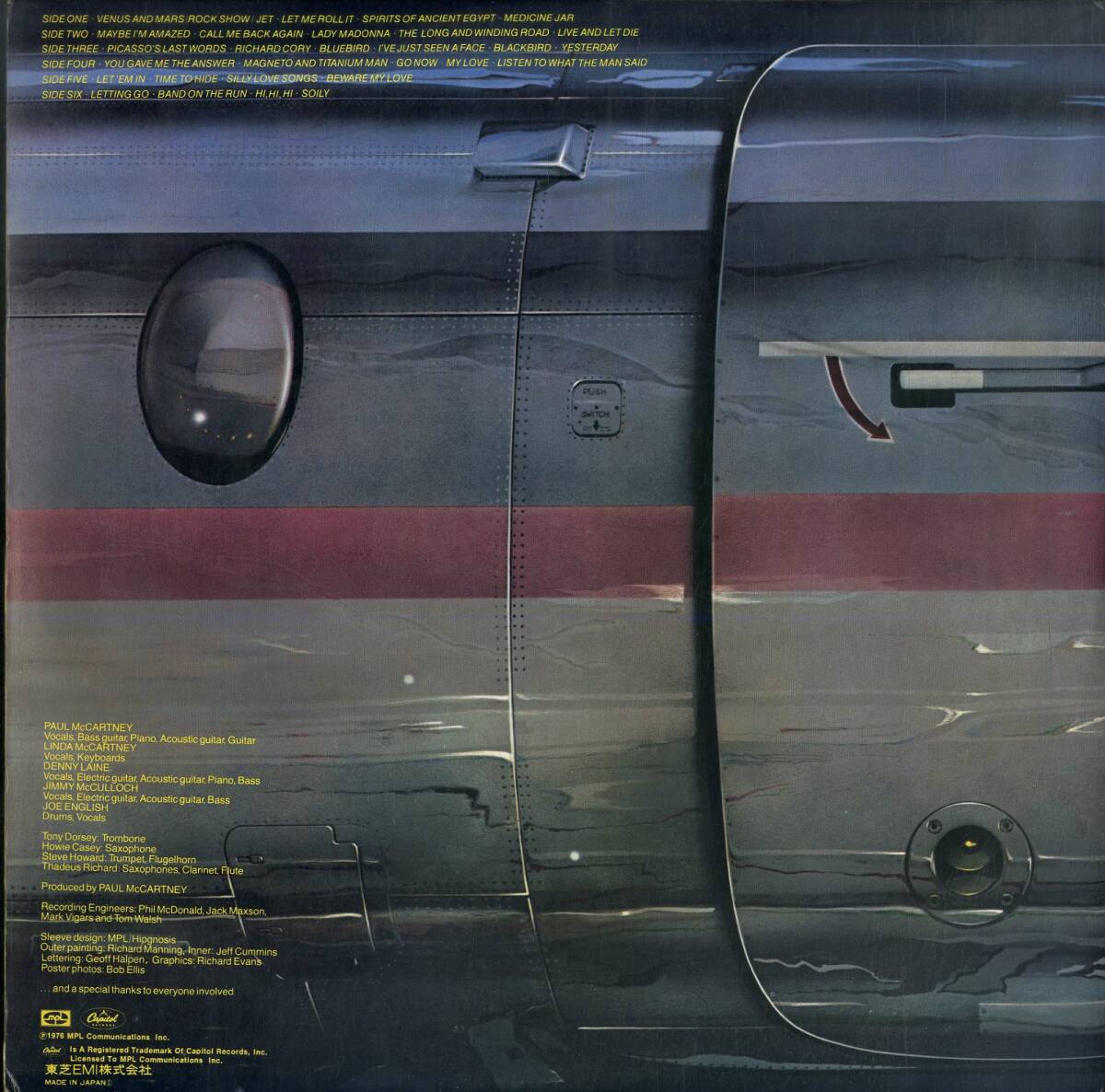 A00579412/LP3枚組/ウイングス(ポール・マッカートニー)「Wings Over America / U.S.A.ライヴ!! (1976年・EPS-50001～3)」_画像2