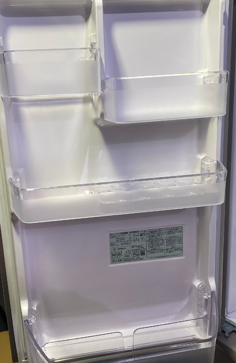 埼玉発C 日立 ノンフロン冷凍冷蔵庫 R-K320GVL 64kg/315L 2016年製 SO SKの画像6