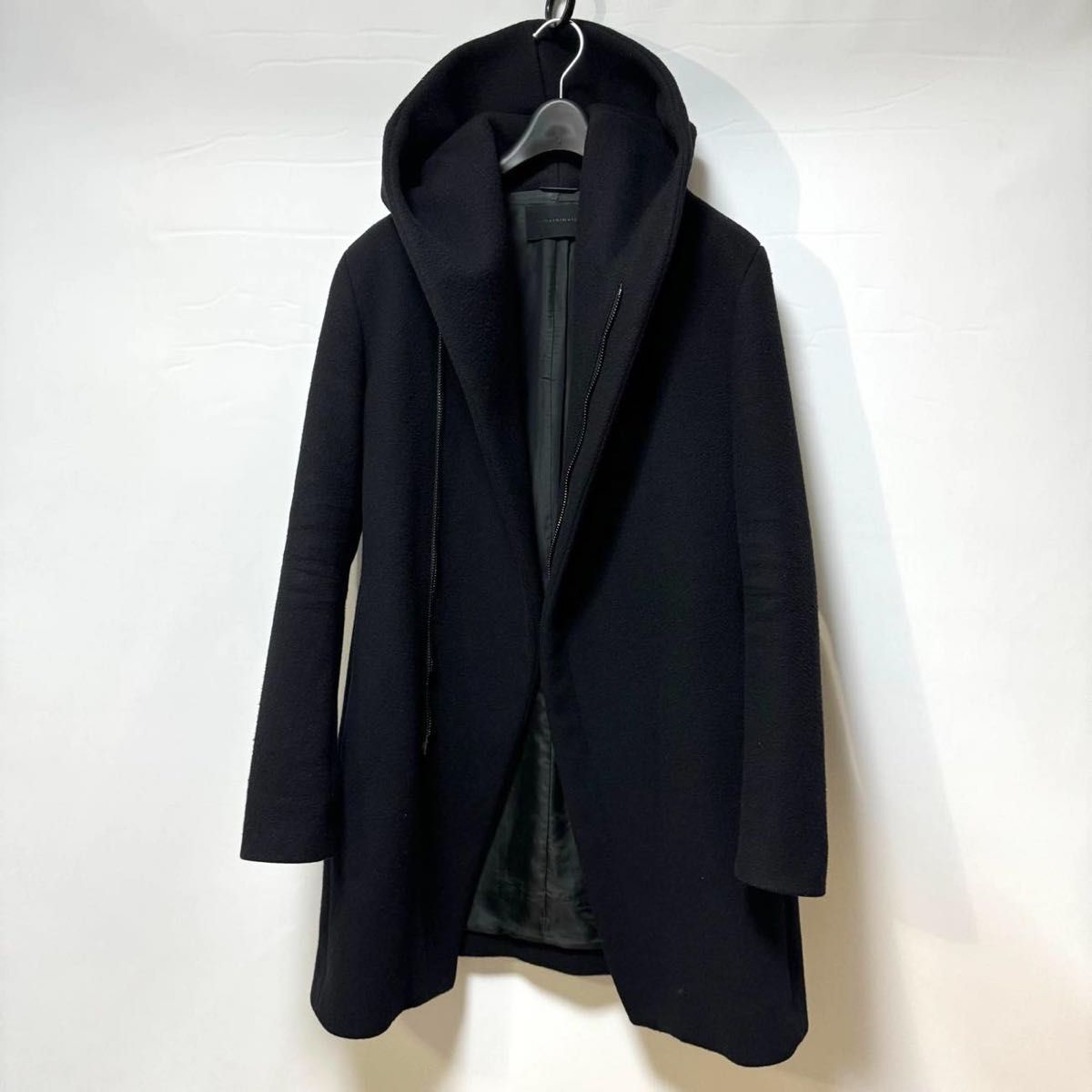 ジュンハシモト  WRAP HOODED COATウールメルト ラップコート 3 定価110,000円 junhashimoto