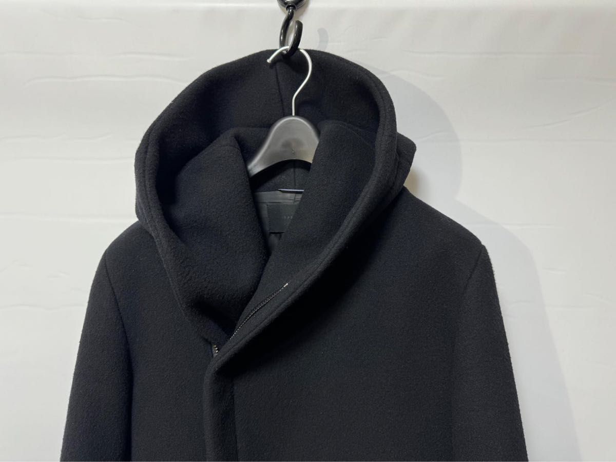ジュンハシモト WRAP HOODED COATウールメルト ラップコート 3 ジュンハシモト WRAP HOODED COATウールメルト ラップコート 3