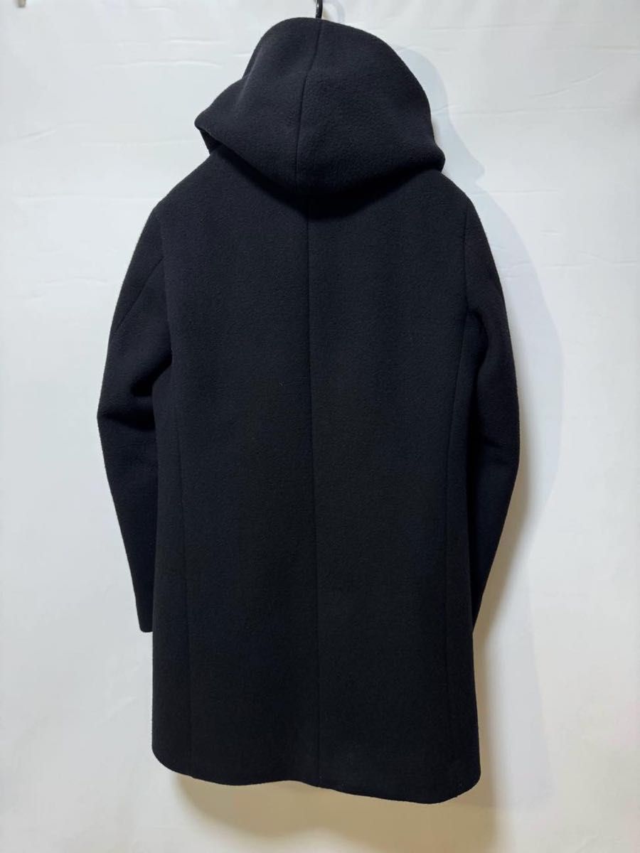 ジュンハシモト  WRAP HOODED COATウールメルト ラップコート 3 定価110,000円 junhashimoto