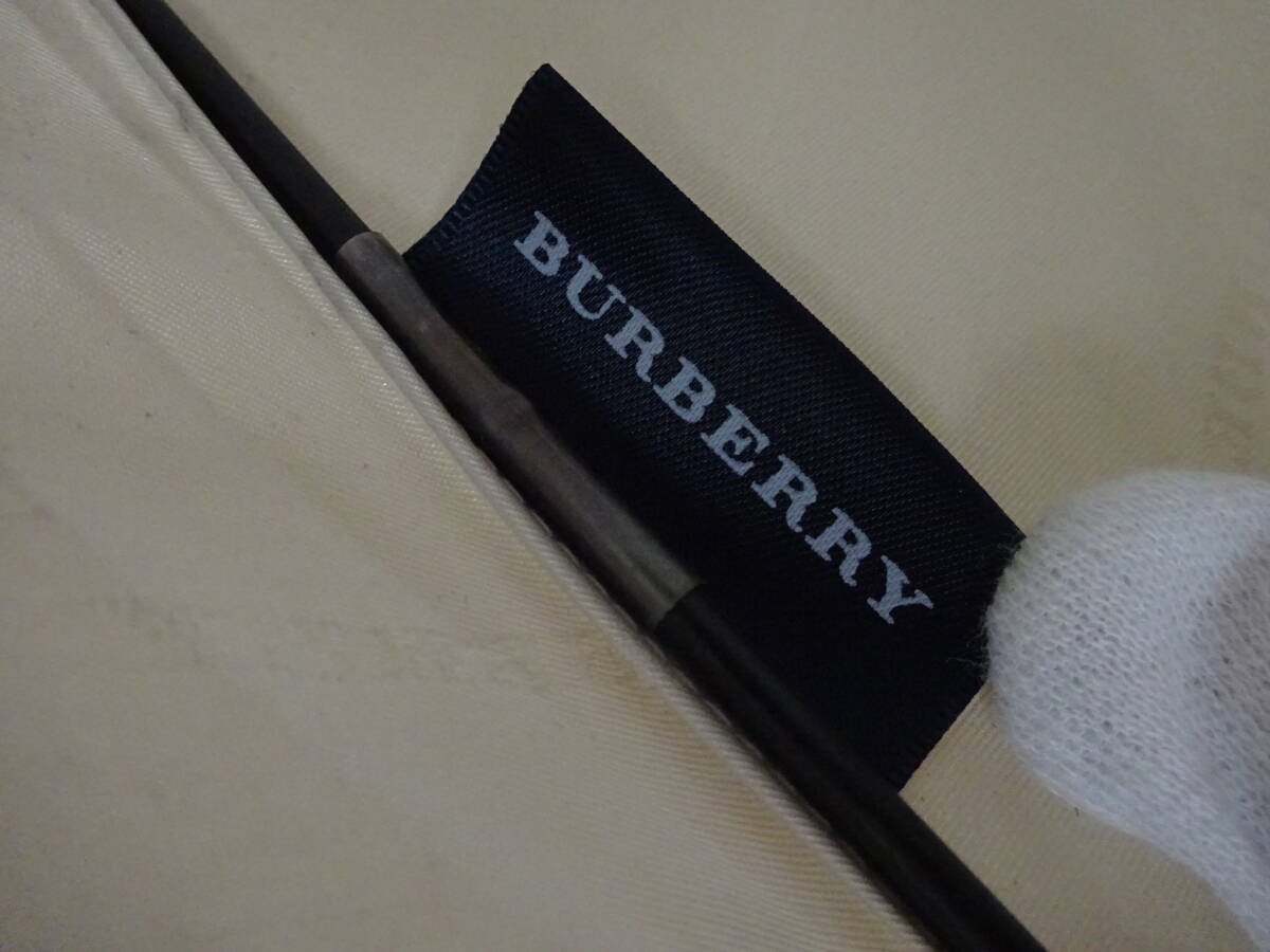 (.-A1-1075 )BURBERRY Burberry длинный зонт рука открытие тип бежевый Logo общая длина примерно 90cm половина диаметр примерно 51cm б/у 
