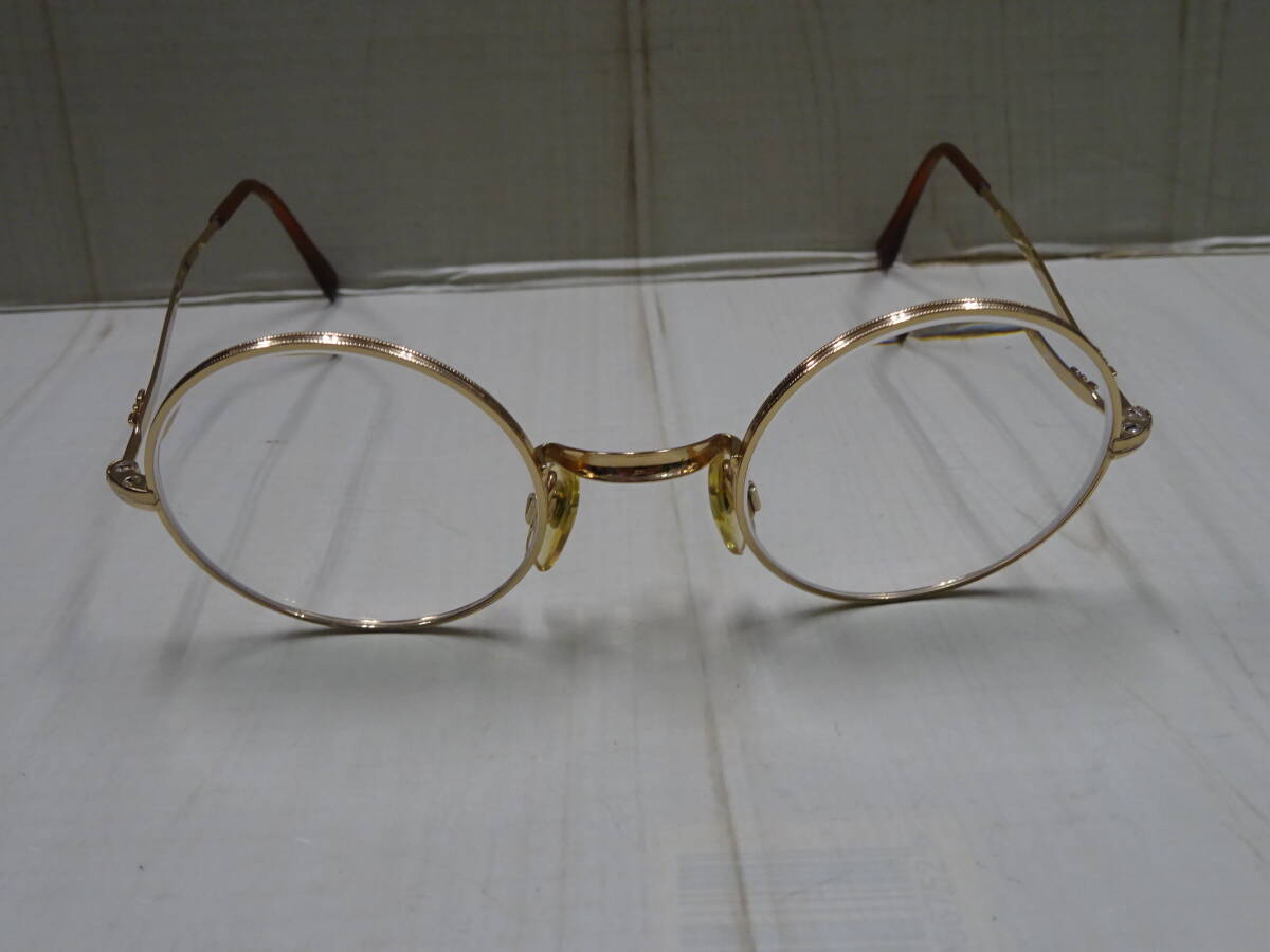 (え-H-322) EMPORIO ARMANI エンポリオアルマーニ メガネフレーム レンズ幅 44mm ブリッジ幅 17mm テンプル幅 135mm メガネ 眼鏡 中古品の画像1