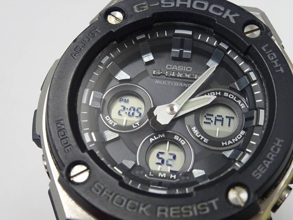 (つ-U-575)G-SHOCK ジーショック 腕時計 GST-W300 アナログ/デジタル タフソーラー ブラック CASIO カシオ 動作品 中古_画像5