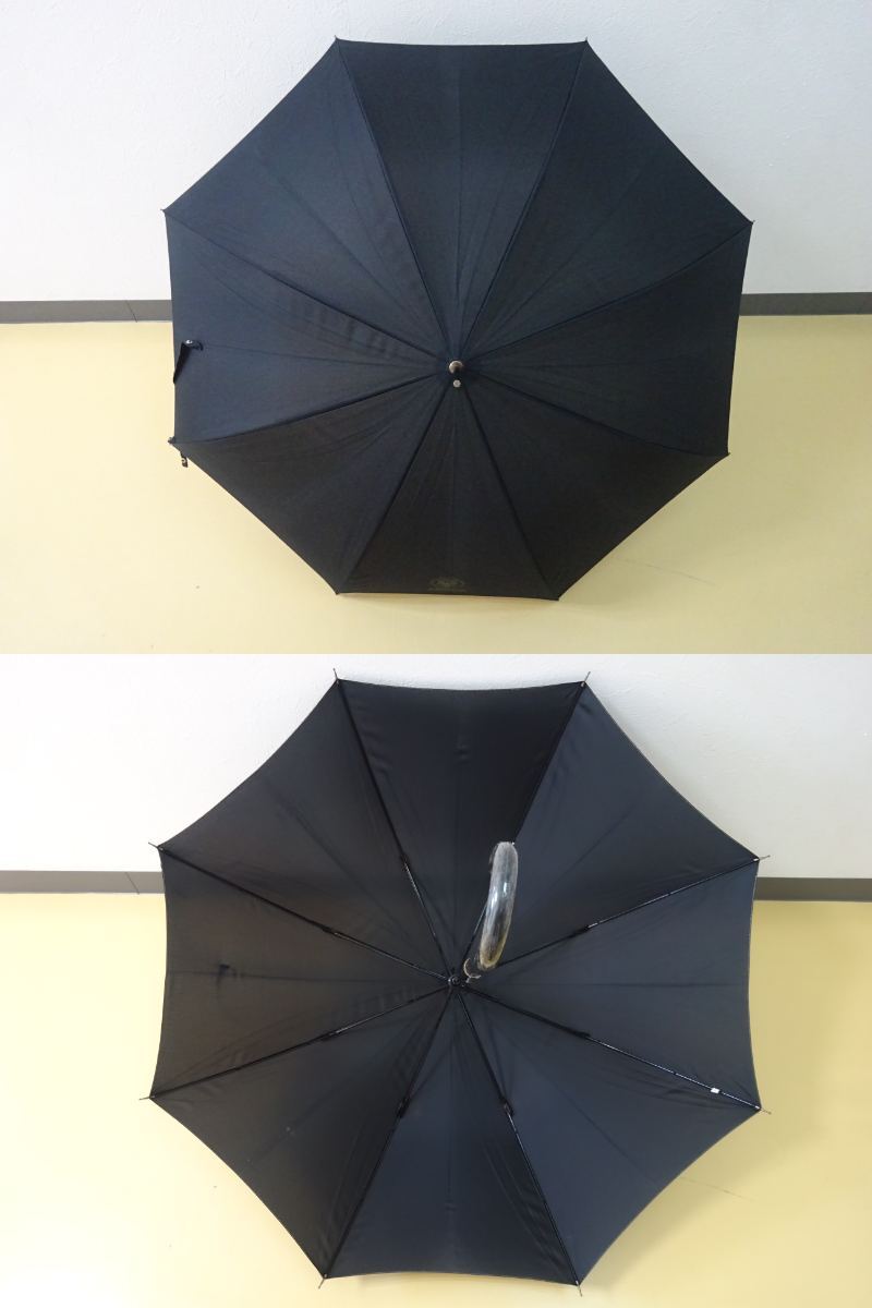 (.-A1-1063 )STUDIO HARI Studio * is li long umbrella Jump type black black total length approximately 89cm half diameter approximately 53cm used 