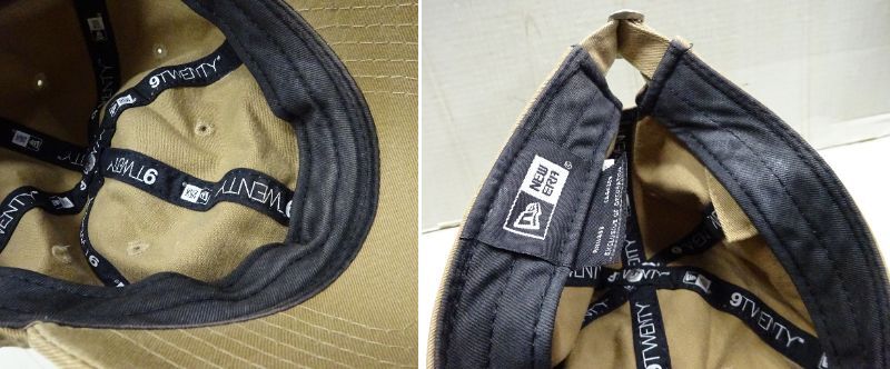 ●○(い-B2-160) NEW ERA ニューエラ　キャップ　帽子　無地　ベージュ　9TWENTY ストリート　カジュアル　男女兼用　中古○●_画像9