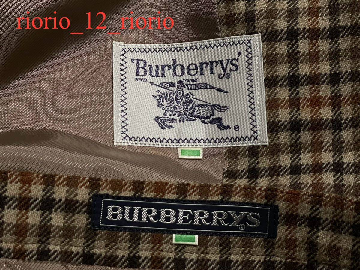 91　Burberrys　バーバリー　ウールスーツ　ダブルブレストジャケット　ミモレ丈スカート　size9AB2_画像6