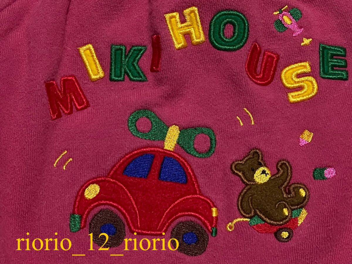 223　MIKIHOUSE　ミキハウス　男の子まとめ売り　くまさんチェック柄シャツ　スウェットダルマオール　ヴィンテージ　2枚セット　size85/90_画像4