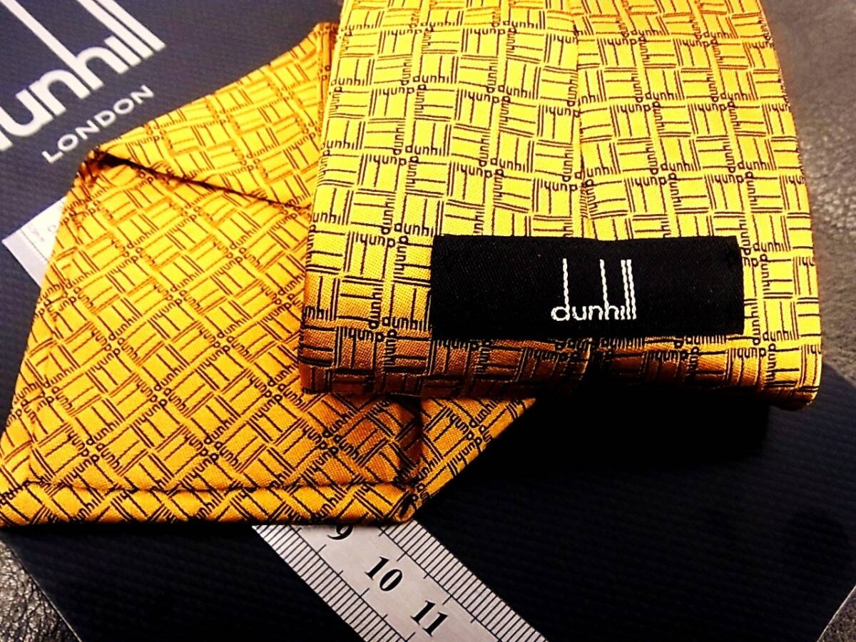 ●bv0606●良品●【ｄunhill】ダンヒル【総ロゴ】ネクタイ_画像2