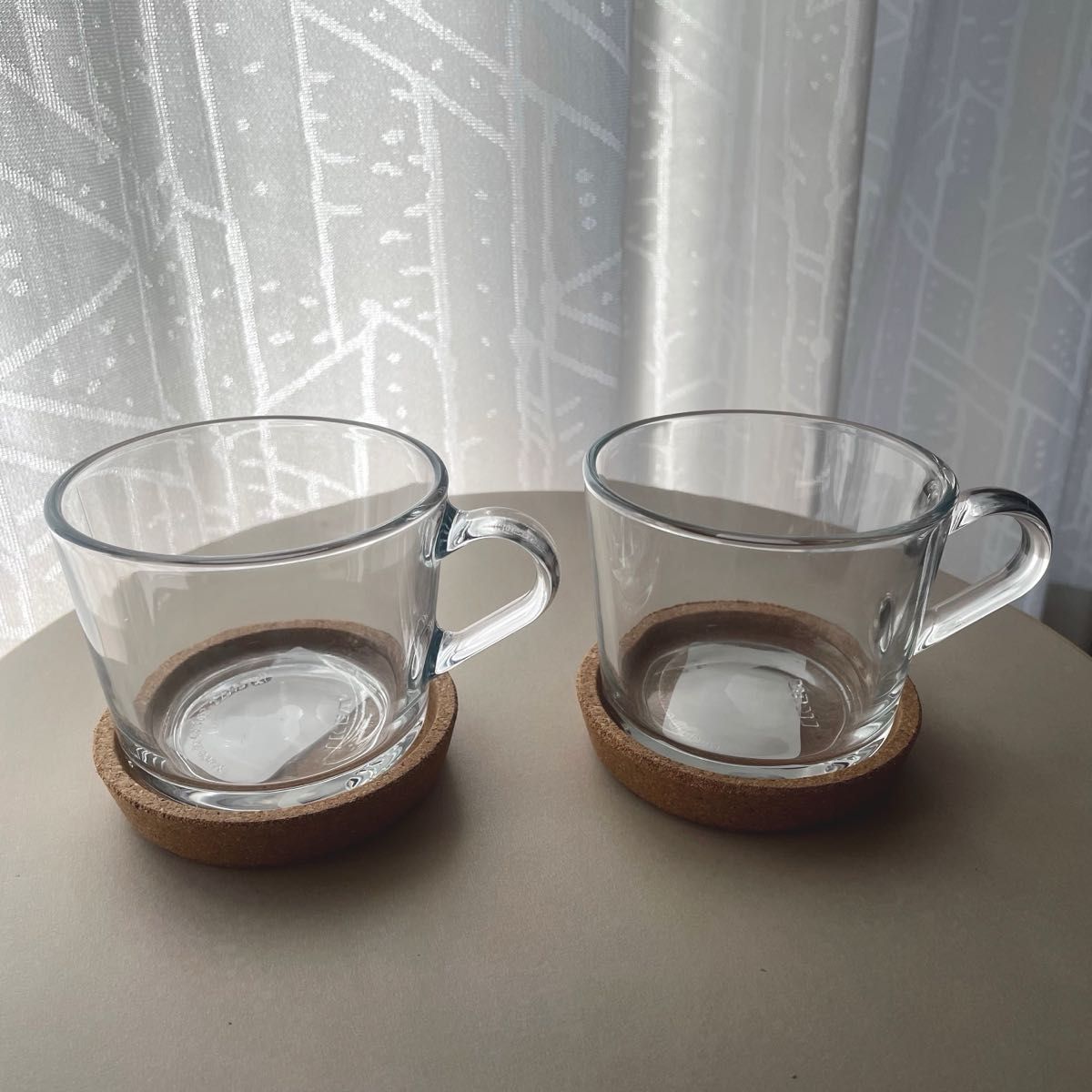【新品】IKEA イケア ガラス マグ×2 ＋ コルクコースター×2（IKEA365+） マグカップ