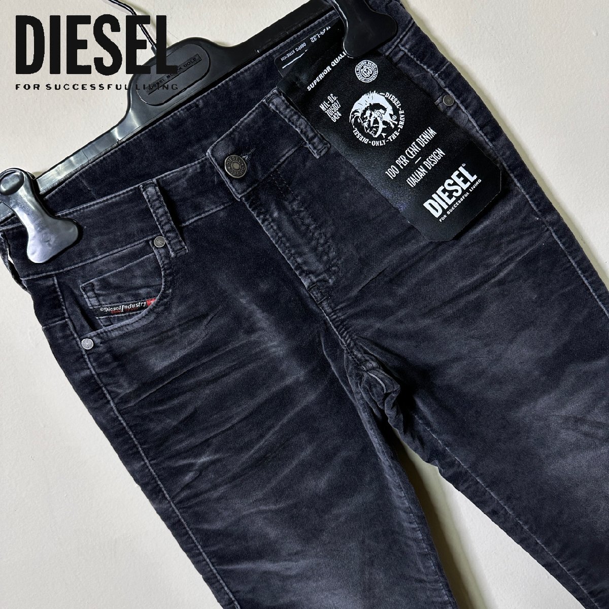 正規品/新品/未使用/W24■訳ありアウトレット品■定価39,600円■DIESELディーゼル レディース ベルベット デニムパンツ ウィスカー加工N354_画像1