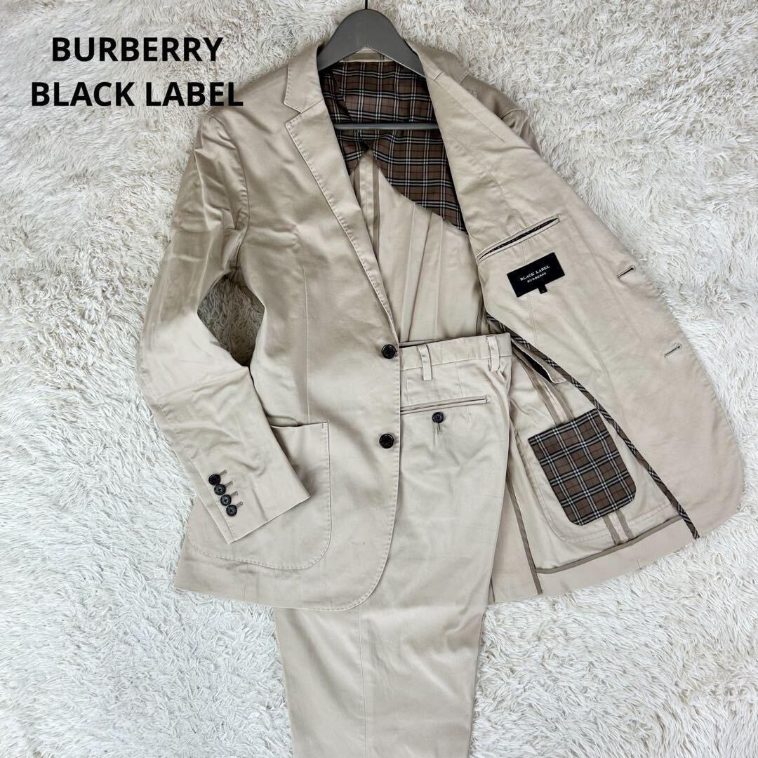 【美品 希少サイズL】 BURBERRY BLACK LABEL バーバリーブラックレーベル ノバチェック スーツ セットアップ ビジネス ジャケット シングル_画像1