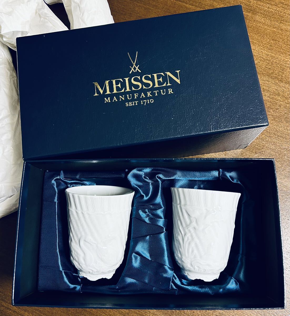 マイセン Meissen スワン ホワイト カップ タンブラー ペア