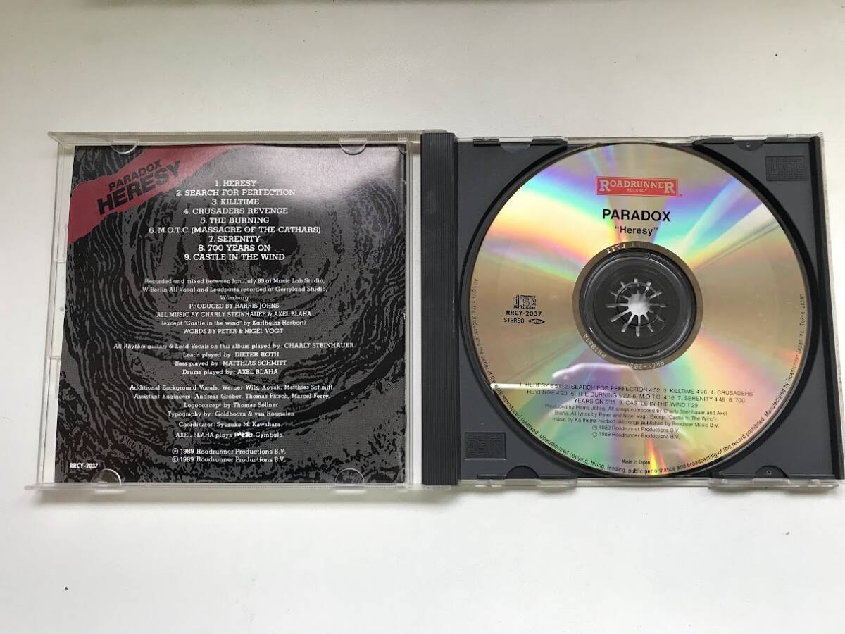 ☆PARADOX HERESY パラドックス ヘラシー スラッシュメタル パワーメタル METAL CD HR/HMの画像3