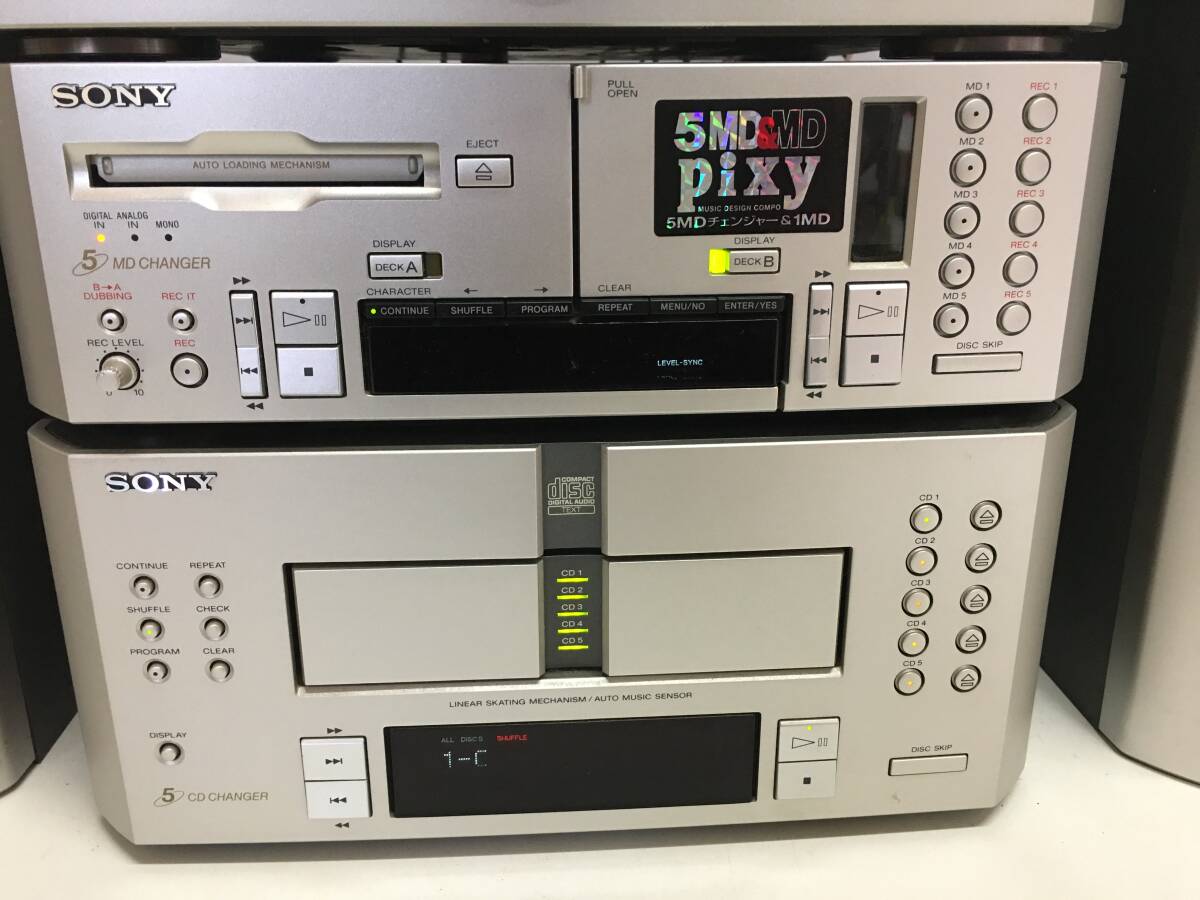 ☆ジャンク品 SONY ソニー PIXY システムコンポ DHC-MD919  MDコンポ オーディオ機器の画像6