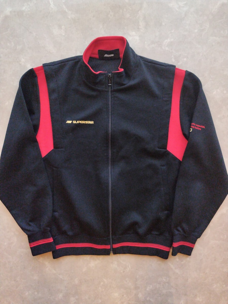 80s 90s подлинная вещь Showa Retro SUPER STAR спортивная куртка джерси M размер черный × красный Old Vintage 80 годы MIZUNO