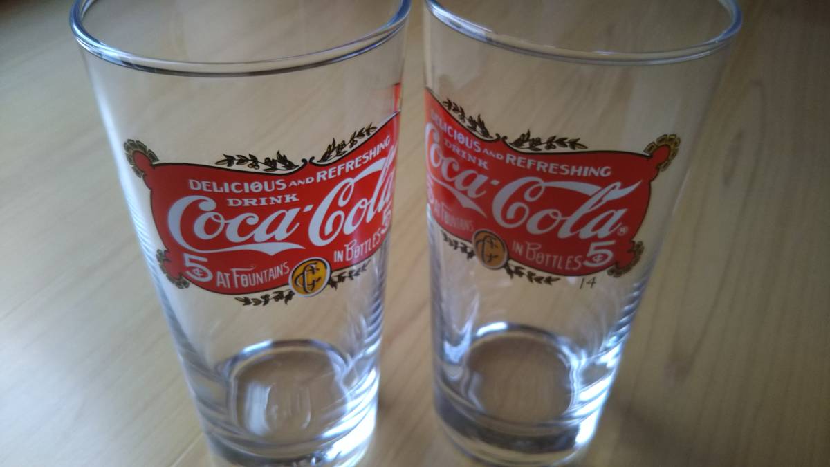 コカ・コーラ◆5AT FOUNTAINS IN BOTTLES5オリジナルグラス2個セット 希少！_画像2