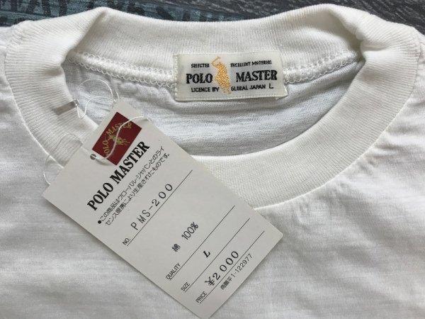 訳あり新品！POLO MASTER メンズ 薄手 ビッグプリント 綿100％ 半袖Tシャツ L 白_画像2