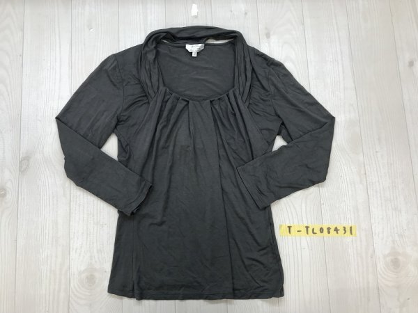 Max Mara マックスマーラ レディース イタリア製 ネックスリット入り ロンT M ダークグレー_画像1