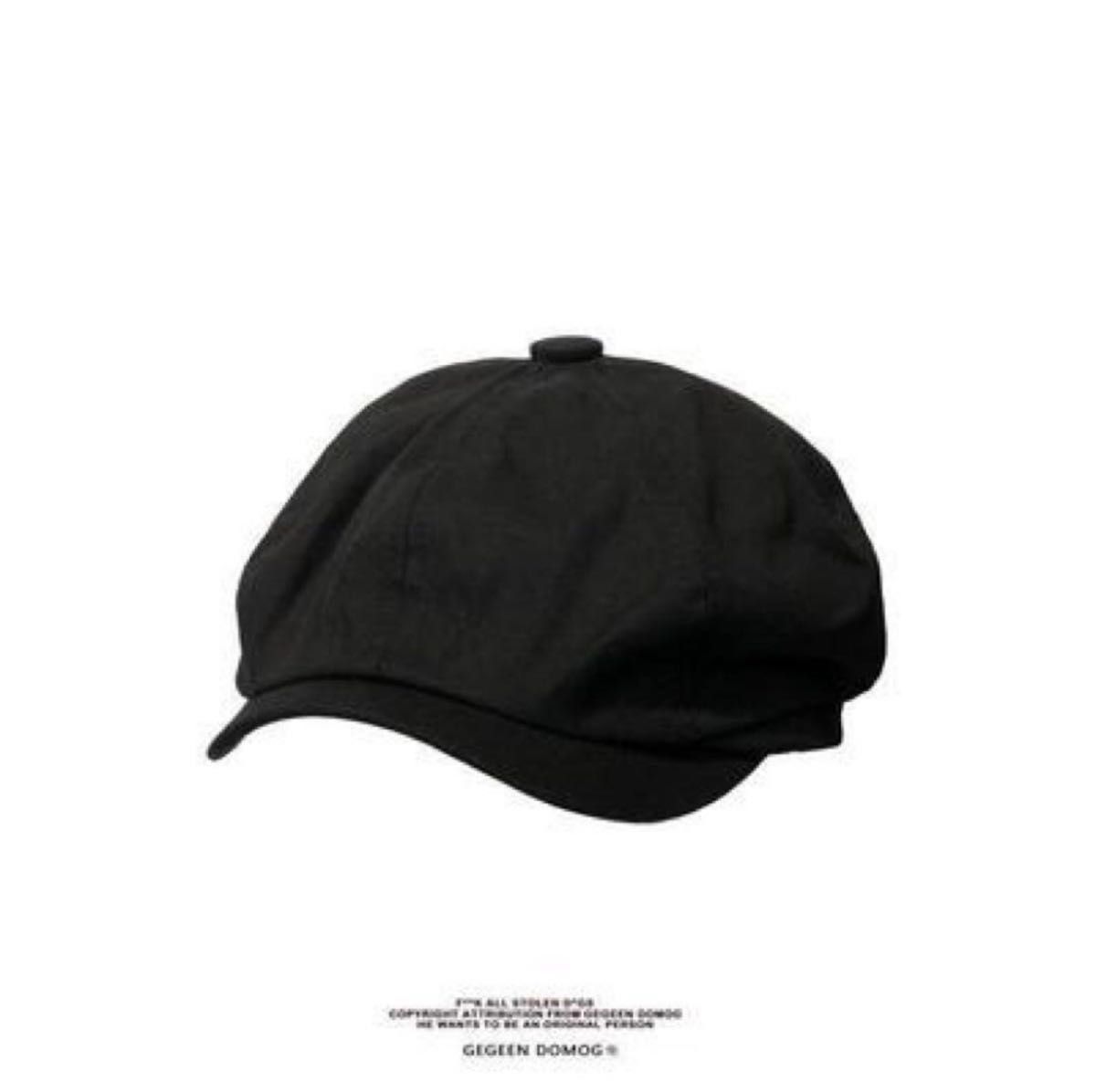 キャスケット ハンチング ユニセックス　黒 ブラック 帽子 ハット   ハンチング帽
