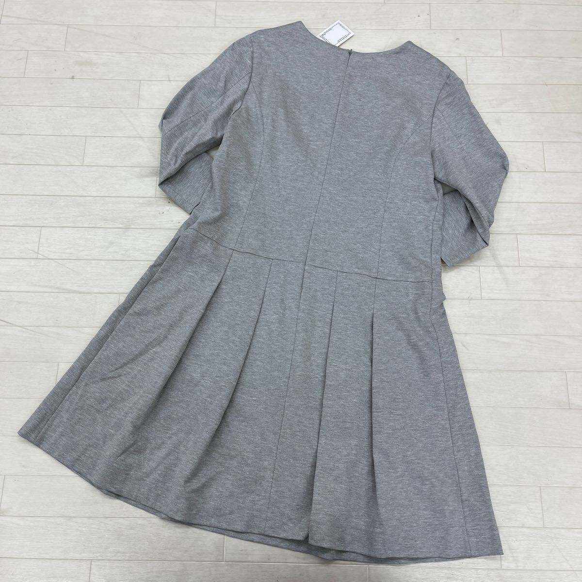 1382* new goods unused UNTITLED Untitled tops One-piece flair mini height long sleeve casual gray lady's 44