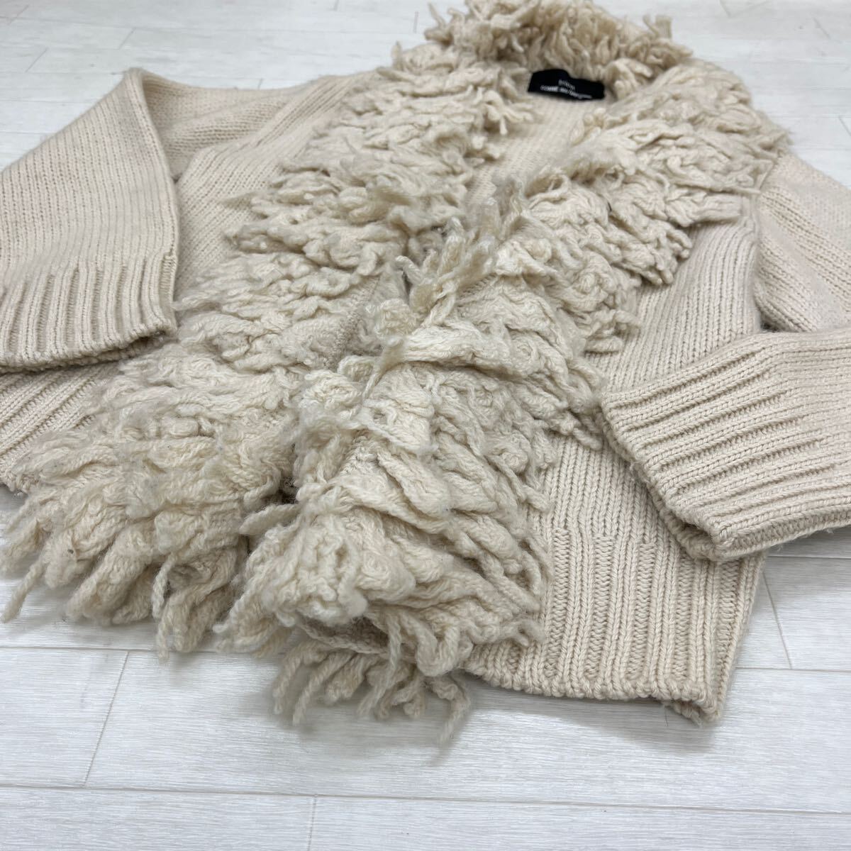 1386◎ tricot COMME des GARCONS トリコ コムデギャルソン トップス ニット カーディガン 無地 ベージュ レディース_画像3