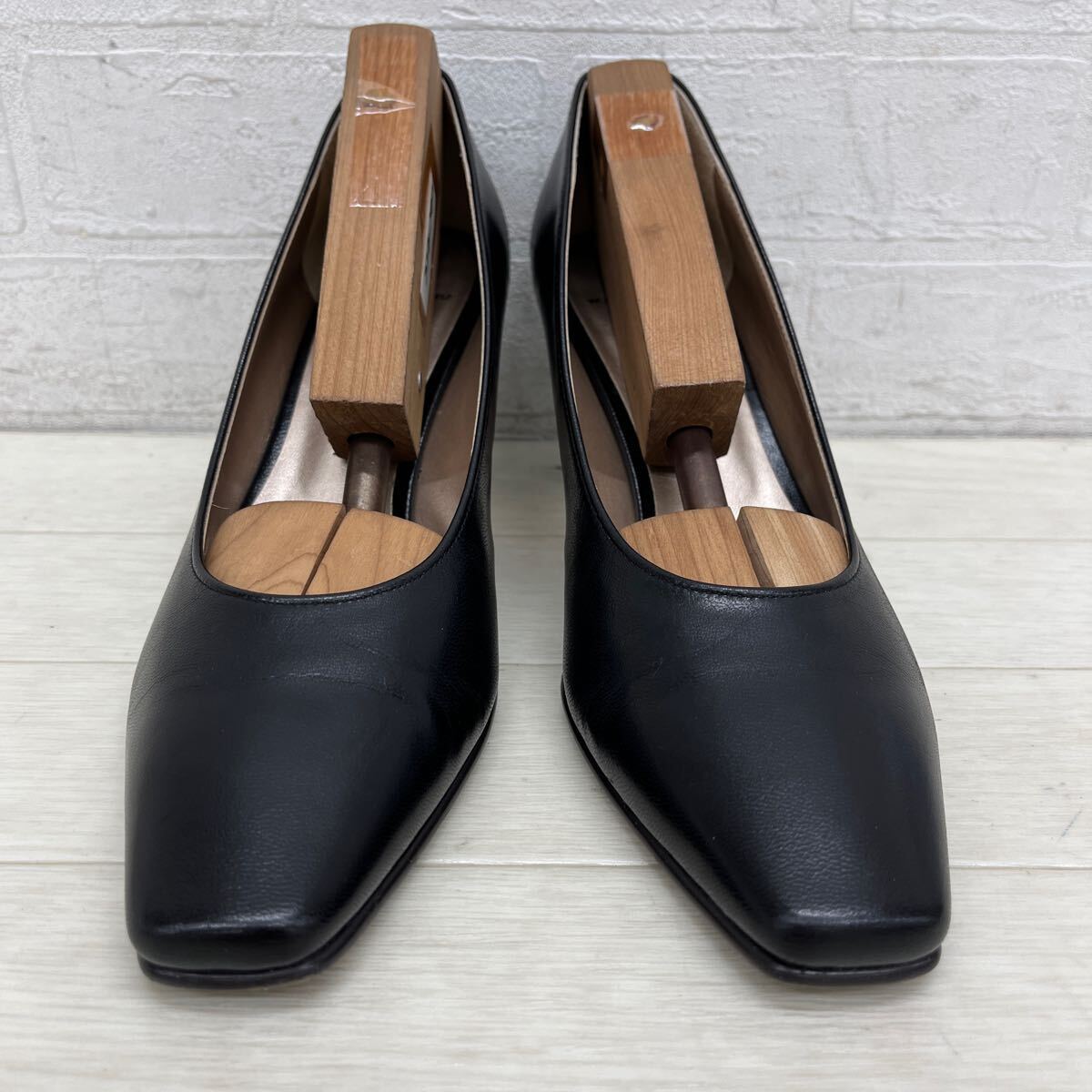 1385* ② сделано в Японии GINZA Kanematsu Ginza Kanematsu обувь обувь туфли-лодочки квадратное tu каблук черный женский 22.0