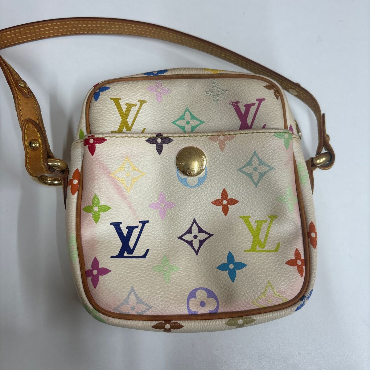 LOUIS VUITTON LV リフト モノグラム マルチカラー ショルダーバッグ ポシェット ブロン ホワイト M40055_画像2