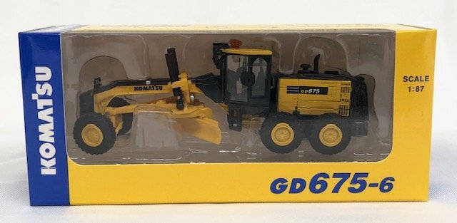 【未使用品】 KOMATSU（コマツ） コマツオリジナルミニチュア【非売品】 MOTOR GRADER GD675-6 SCALE 1:87 (管理番号：060111）_画像1