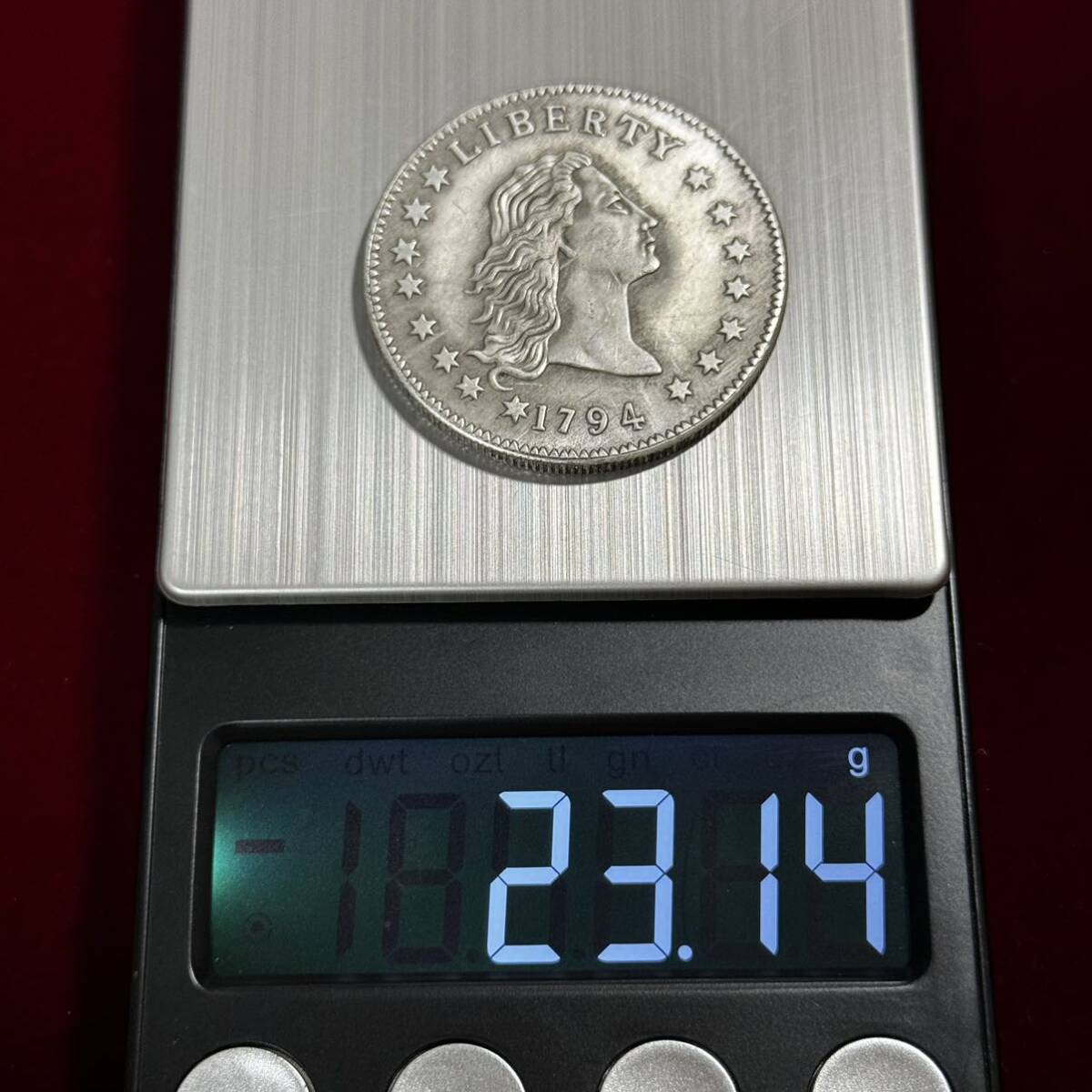 アメリカ 硬貨 古銭 自由の女神 1794年 リバティ イーグル モルガン 13の星 コイン 外国古銭 海外硬貨_画像4