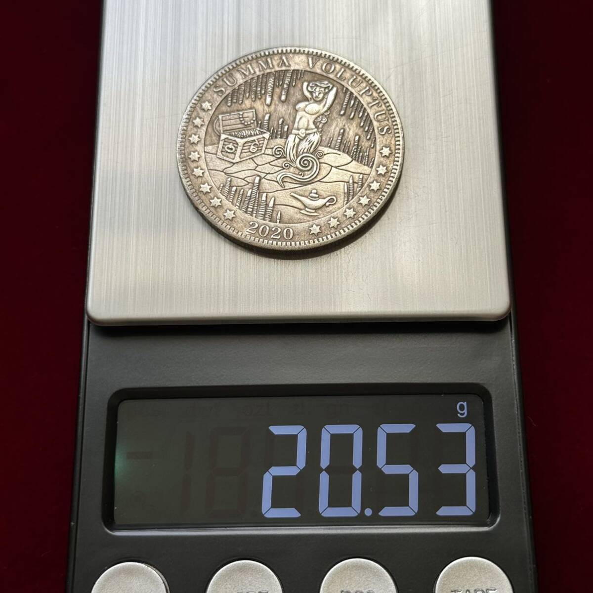 アメリカ ホーボーニッケルコイン 硬貨 古銭 2020年 魔法のランプ 魔神 財宝 ドクロ コイン 海外硬貨 外国古銭 の画像6