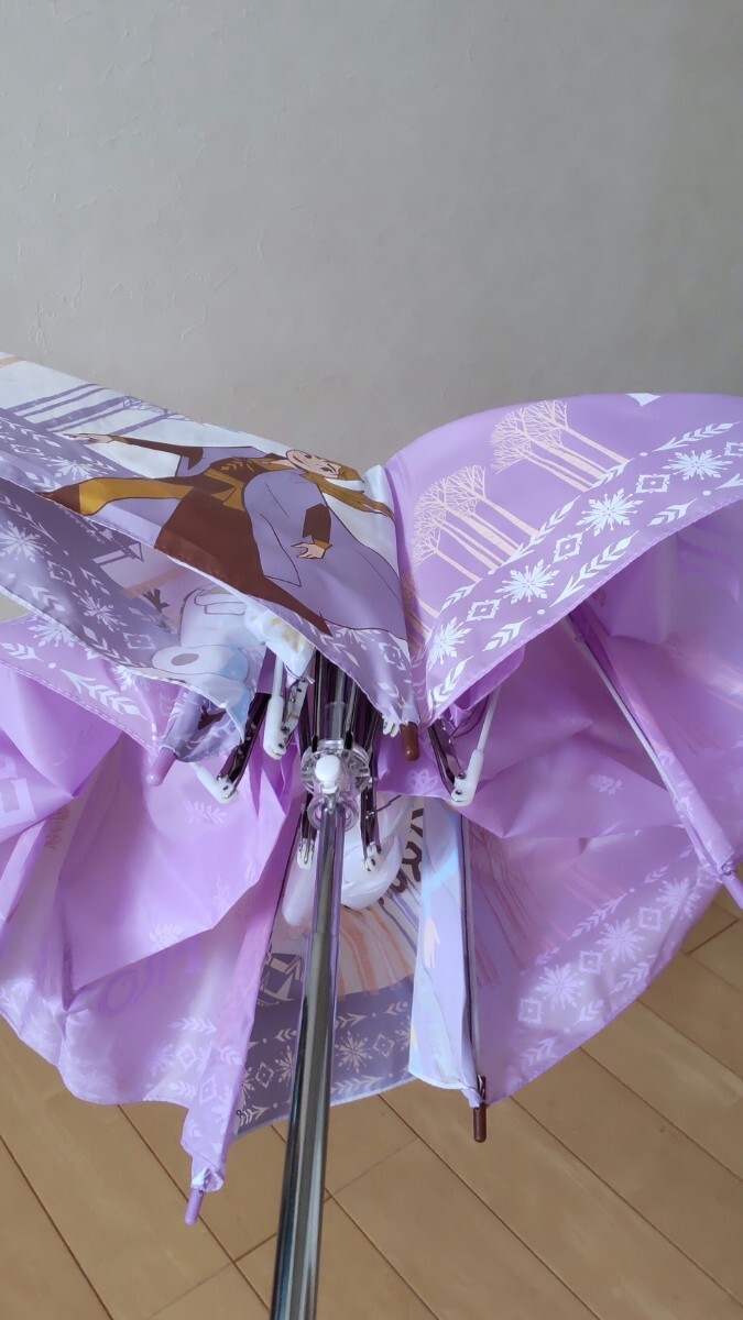 折畳傘 アナと雪の女王 女の子 軽い 雨天傘 紫 アナ雪 53cm_画像5