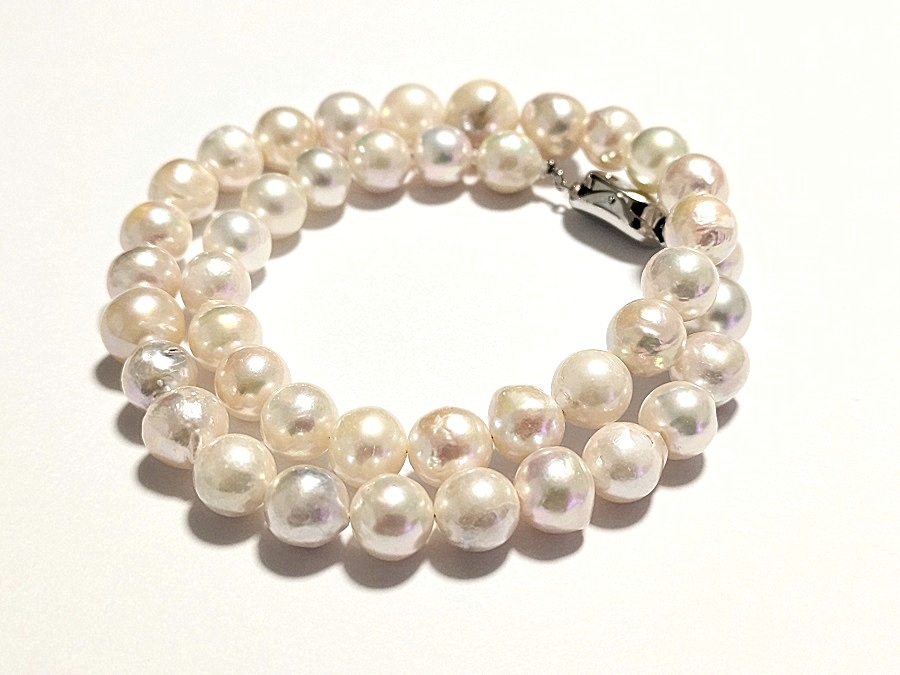  bargain sale sale!100 jpy ~ super rare! big size. ... pearl necklace 9.-11.... pearl. proof with discrimination 