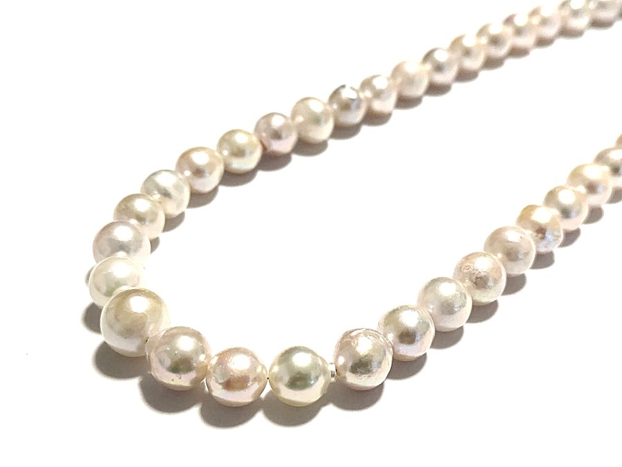  bargain sale sale!100 jpy ~ super rare! big size. ... pearl necklace 9.-11.... pearl. proof with discrimination 