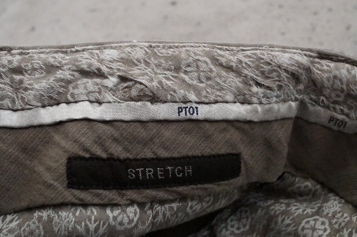 【送料無料】 PT01 ピーティーゼロウーノ EVO FIT STRETCH ストレッチ スリム テーパード パンツ グレージュ系 サイズ46_画像6