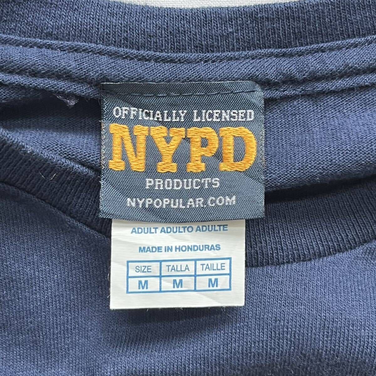 NYPD メンズ 半袖Tシャツ フロント イエロー プリント 古着 アメカジ Mサイズ 綿 コットン 送料込 US古着の画像5